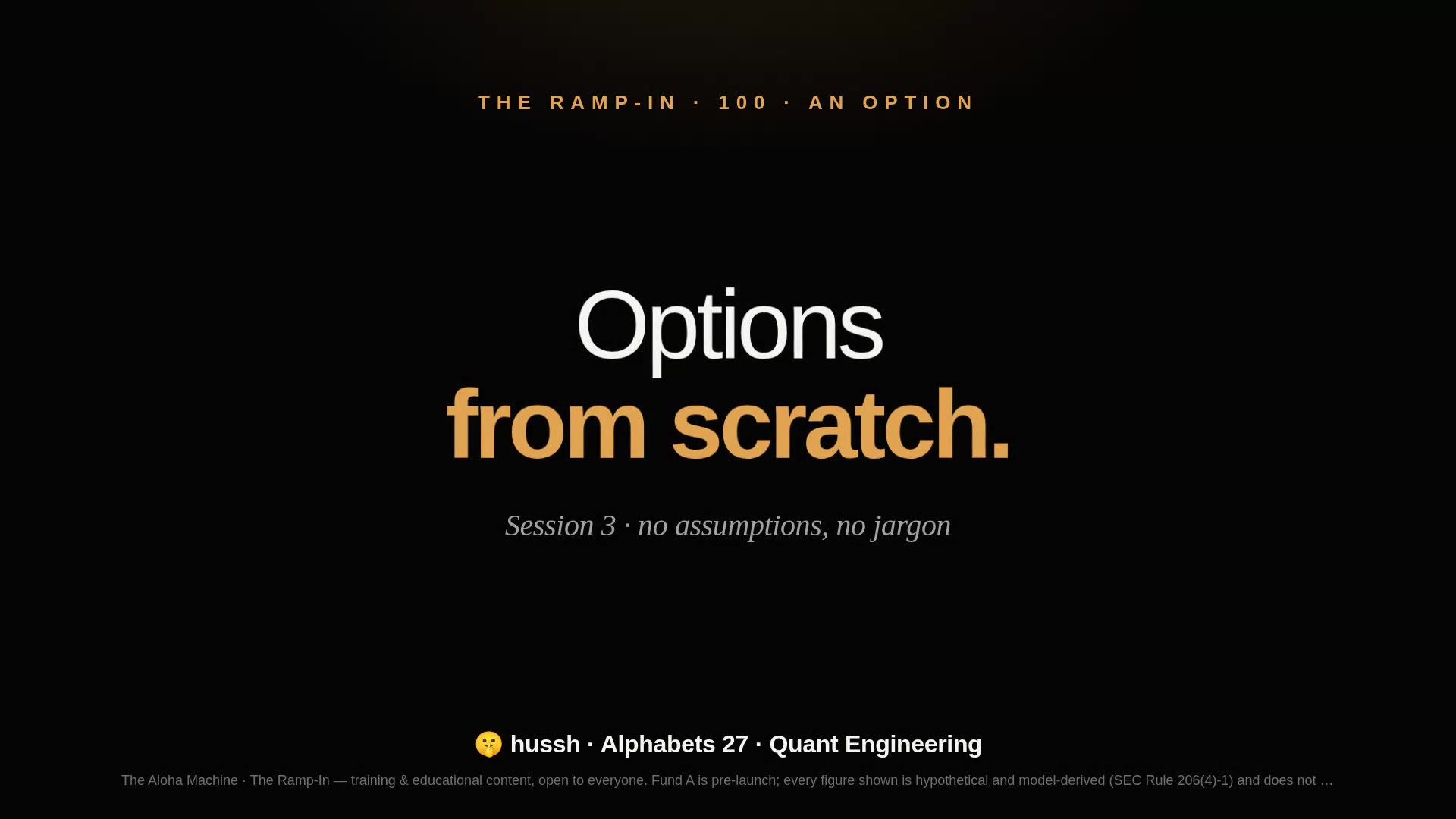 The Ramp-In · Session 3 — Options From Scratch